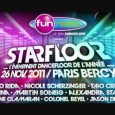 FUN RADIO et W9 vous proposent ce samedi 26 novembre la troisième édition de STARFLOOR, l’événement dancefloor de l’année. Devenu un rendez-vous incontournable de la scène dance et techno, cet événement qui ne compte qu’une seule date dans l’année, fera de Bercy la plus grande discothèque de France.